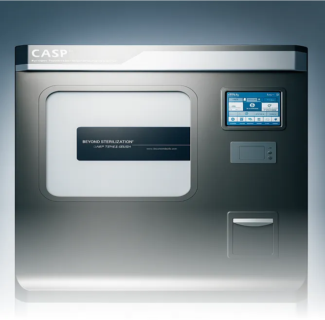 A high-tech CASP "Beyond Sterilization" medical machine with a digital interface, used for maintaining clinical hygiene standards